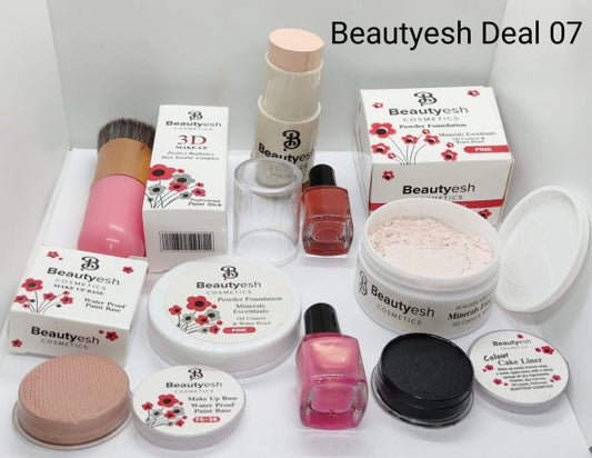 Beautyesh Deal 7 Of Ultimate Beauty Collection Loose Powders, Makeup Bases, Paint Sticks, Cake Liner, Chubby Brush, And 2 Surprise Nail Polishes!