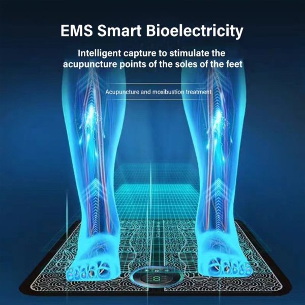 Ems Foot Massager Mat Electric Usb Charging Smart Display Tens Acupuncture Feet Cushion Blood Circulation Pad Health Care Home