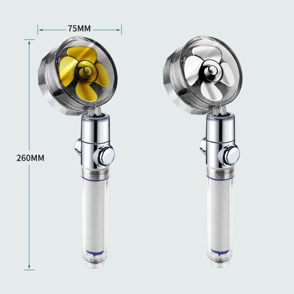 Pressurized Shower Head Turbine Shower Accessories One Piece Water Stop