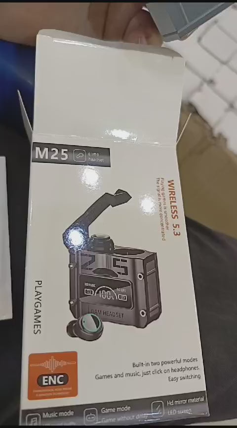 M25 Magnetic Charging Earbuds Mechanical Gaming Headphone Tws Wireless Earphone